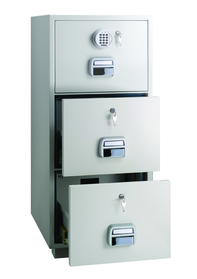 LockTech Fire Resistant Filing Cabinet 680 3 Drawer